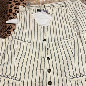 Ralph Lauren white and black pin strip